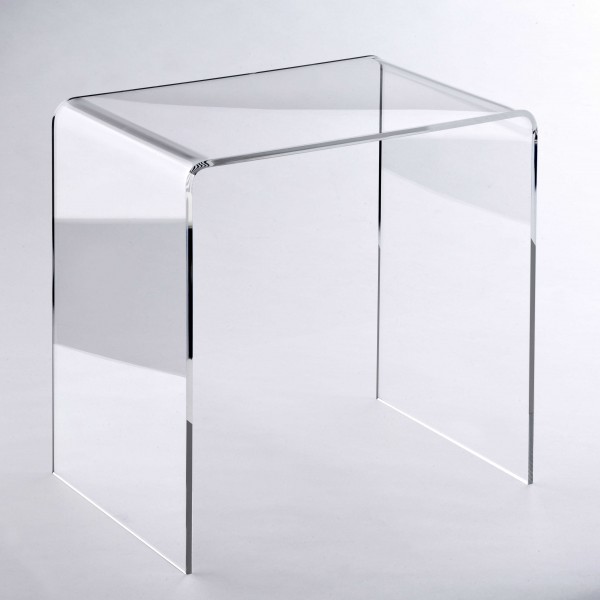 Hochwertiger Acryl-Glas Beistelltisch/Nachttisch, B44 x T29,5 cm, H 42,5 cm, Acryl-Glas-Stärke 8 mm