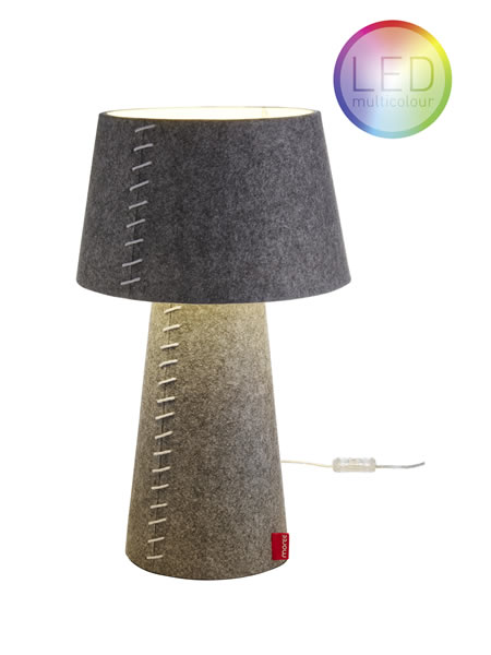 Moree LED Tischlampe / Schreibtischlampe "Alice", aus Filz (PE), Lampenschirm schwenkbar, Ø 30 cm x H 50 cm, Multicolor LED-Leuchtmittel, für den Innenbereich, mit Fernbedienung