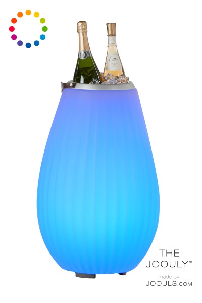 THE JOOULY | S-65 | Bluetooth Lautsprecher / Flaschenkühler / Vase, LED-beleuchtet in 9 dimmbaren Farben, kabellos mit Akku