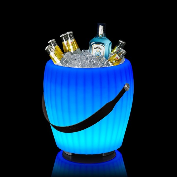 THE JOOULY | BOWL L | Bluetooth Lautsprecher / Flaschenkühler / Vase, LED-beleuchtet in 9 dimmbaren Farben, kabellos mit Akku