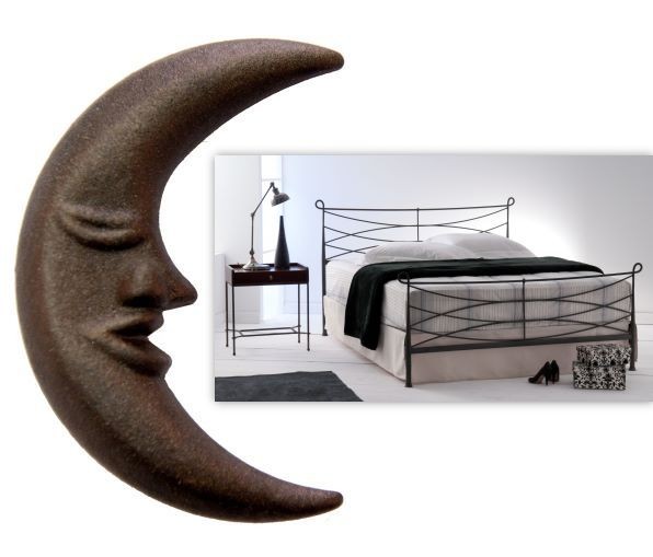 Designer Bett "Katharina", aus handgeschmiedetem Stahl, pulverbeschichtet, mit Fußteil, verschiedene Größen
