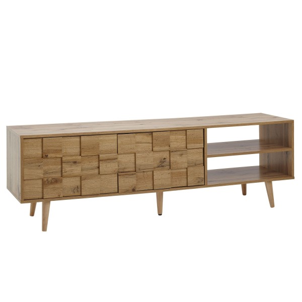 Design Lowboard Holz Eiche-Dekor, 160x51x40 cm, TV-Kommode mit zwei Türen