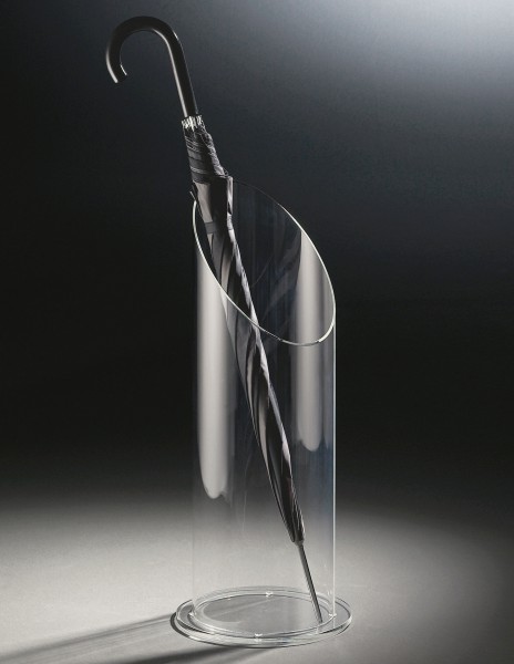 Hochwertiger Acryl-Glas Schirmständer, klar, Ø 20 cm, H 60 cm, Acryl-Glas-Stärke 8 mm