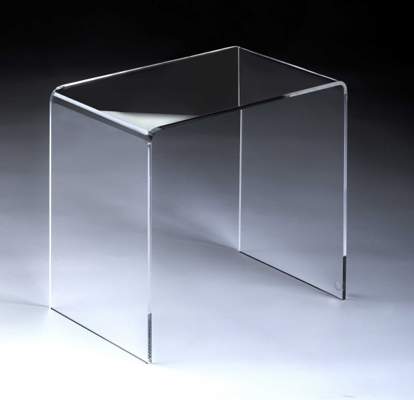 Hochwertiger Acryl-Glas Beistelltisch/Nachttisch, B44 x T29,5 cm, H 42,5 cm, Acryl-Glas-Stärke 8 mm