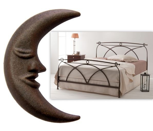 Designer Bett "Leona", aus handgeschmiedetem Stahl, pulverbeschichtet, mit Fußteil, verschiedene Größen