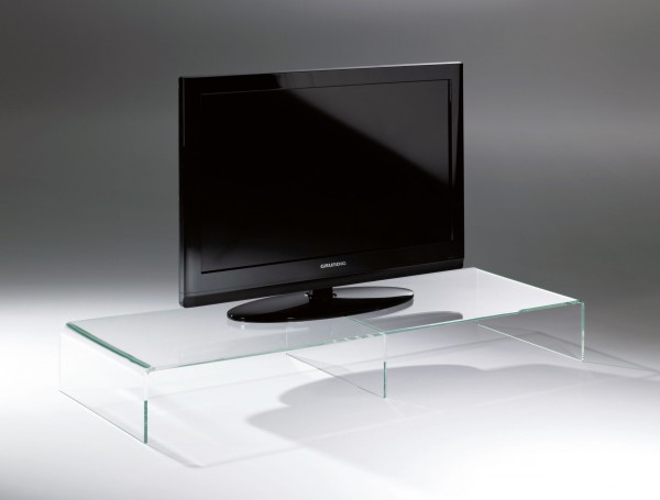 Hochwertiger Acryl-Glas TV-Tisch, TV-Rack, klar, Acryl-Glas-Stärke 8 mm