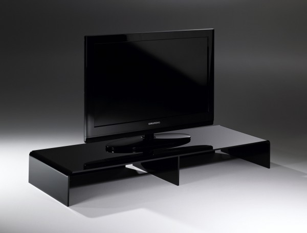 Hochwertiger Acryl-Glas TV-Tisch, TV-Rack, schwarz, Acryl-Glas-Stärke 8 mm