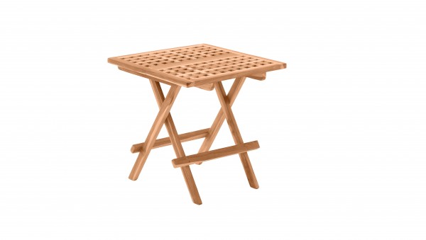 Hochwertiger Tisch aus Teakholz, quadratisch, klappbar, 50x50 cm