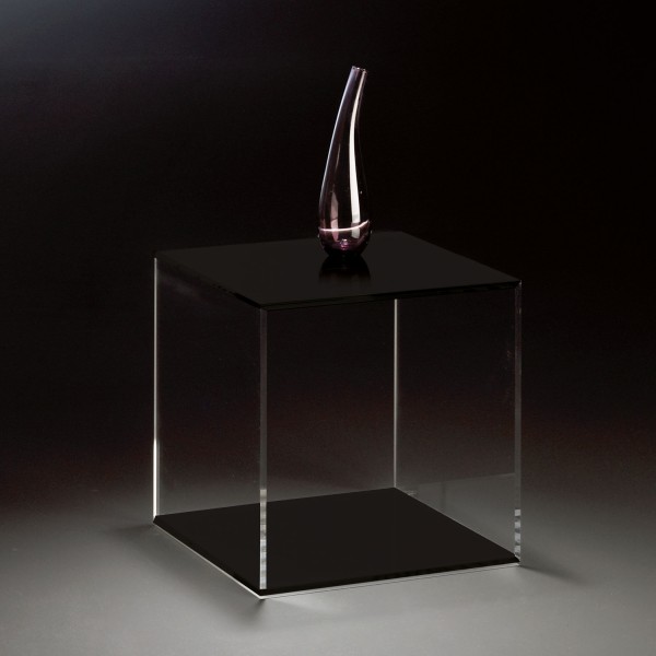 Hochwertiger Acryl-Glas Würfel, 4-seitig, klar / weiß, 35 x 35 cm, H 35 cm, Acryl-Glas-Stärke 8 mm