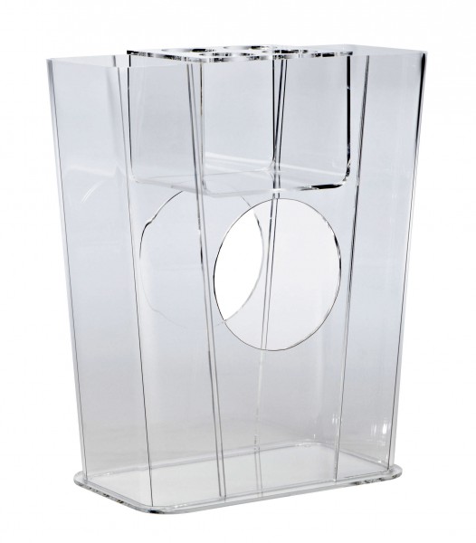 Hochwertiger Acryl-Glas Schirmständer, klar, 41 x 19 cm, H 50 cm, Acryl-Glas-Stärke 5 mm