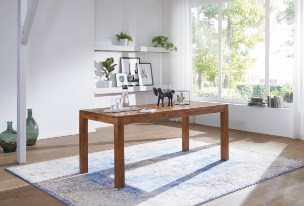 Esstisch Massivholz, dunkel braun, L120 cm, Sheesham, Esszimmer-Tisch , Design Küchentisch, Landhaus-Stil