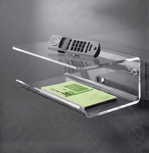 Hochwertiges Acryl-Glas Telefonbord / Wandboard, klar, 35 x 28 cm, H 15 cm, Acryl-Glas-Stärke 8 mm