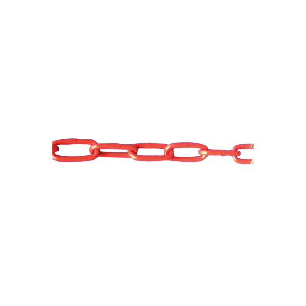 Absperrkette, Verbindungsglieder und Schäkel aus Kunststoff, weiß/rot